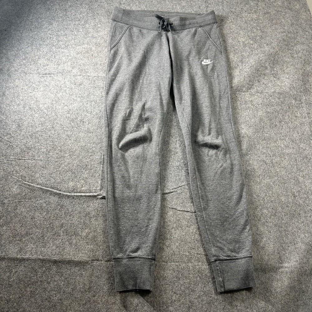 Nike Pants Womens Small Joggers Gray Tapered Cuffed Hem Athletic